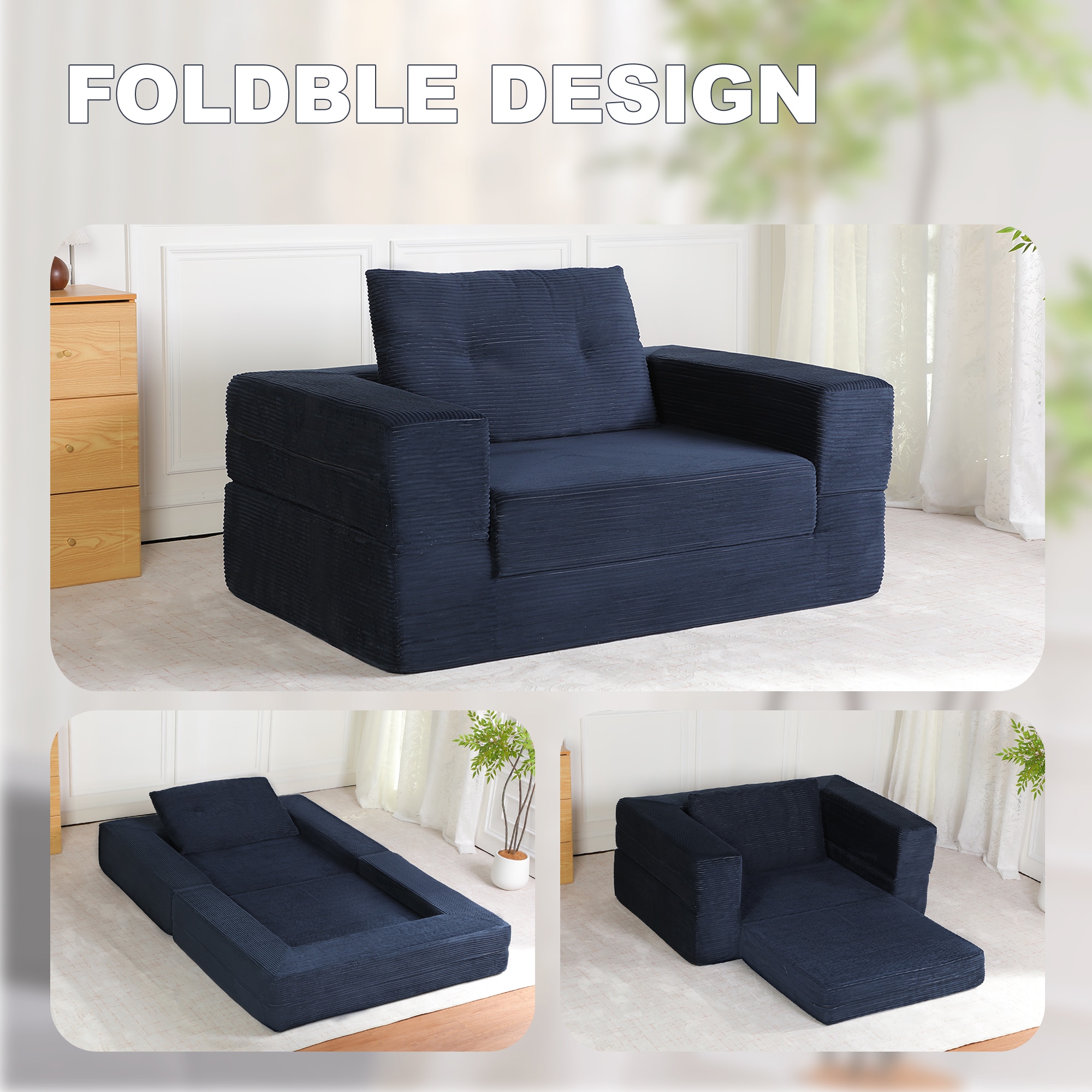 Orthopaedic Compression Sofa Bed For Adults And Pets Dark Blue_voghion.com